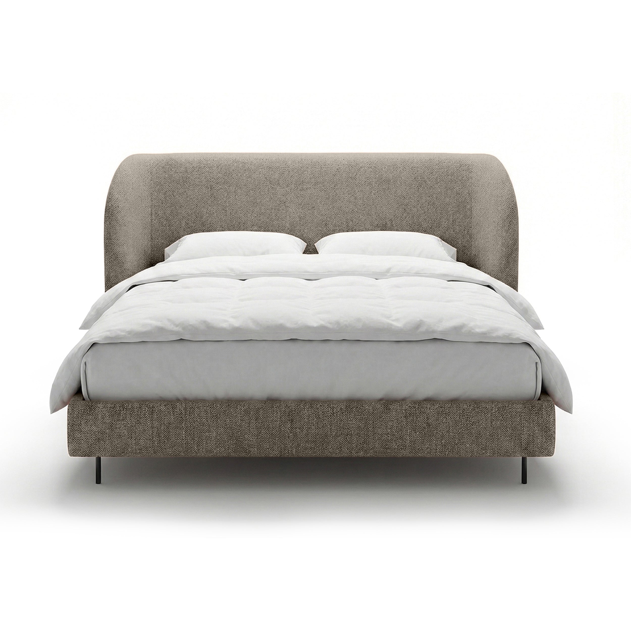 Upholstered bed with a smooth headboard in a minimalist style | Dorida