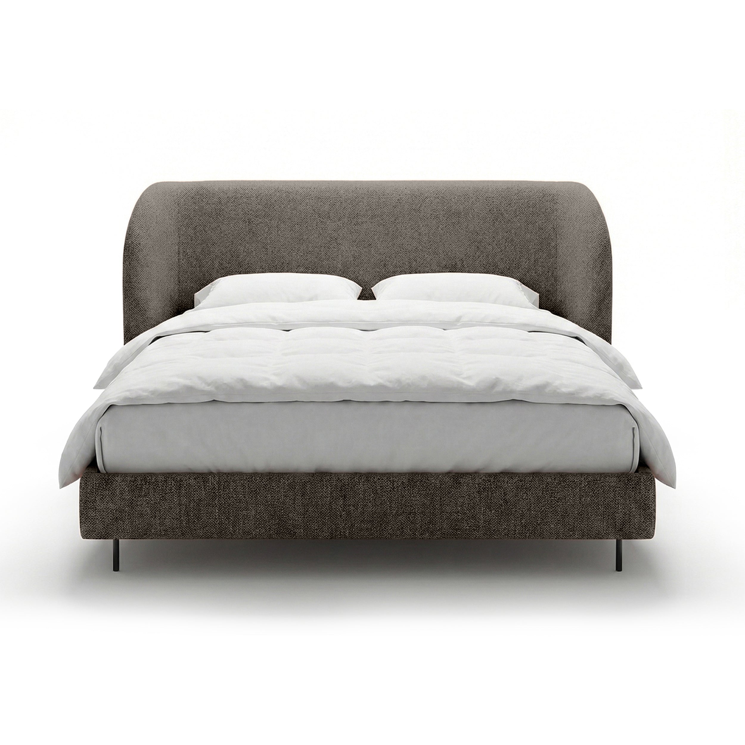 Upholstered bed with a smooth headboard in a minimalist style | Dorida