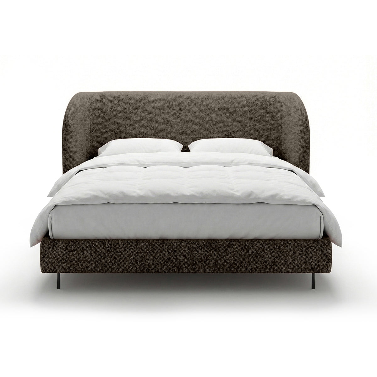 Upholstered bed with a smooth headboard in a minimalist style | Dorida