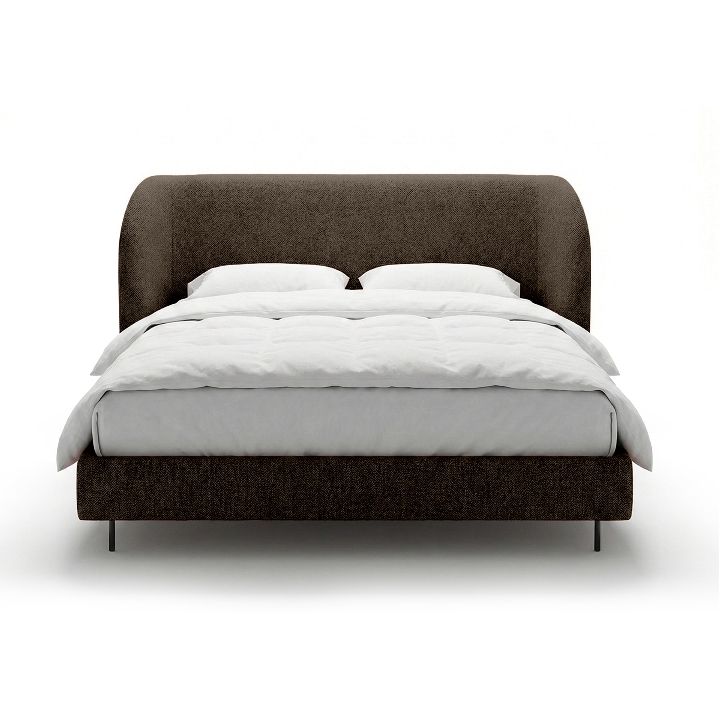 Upholstered bed with a smooth headboard in a minimalist style | Dorida