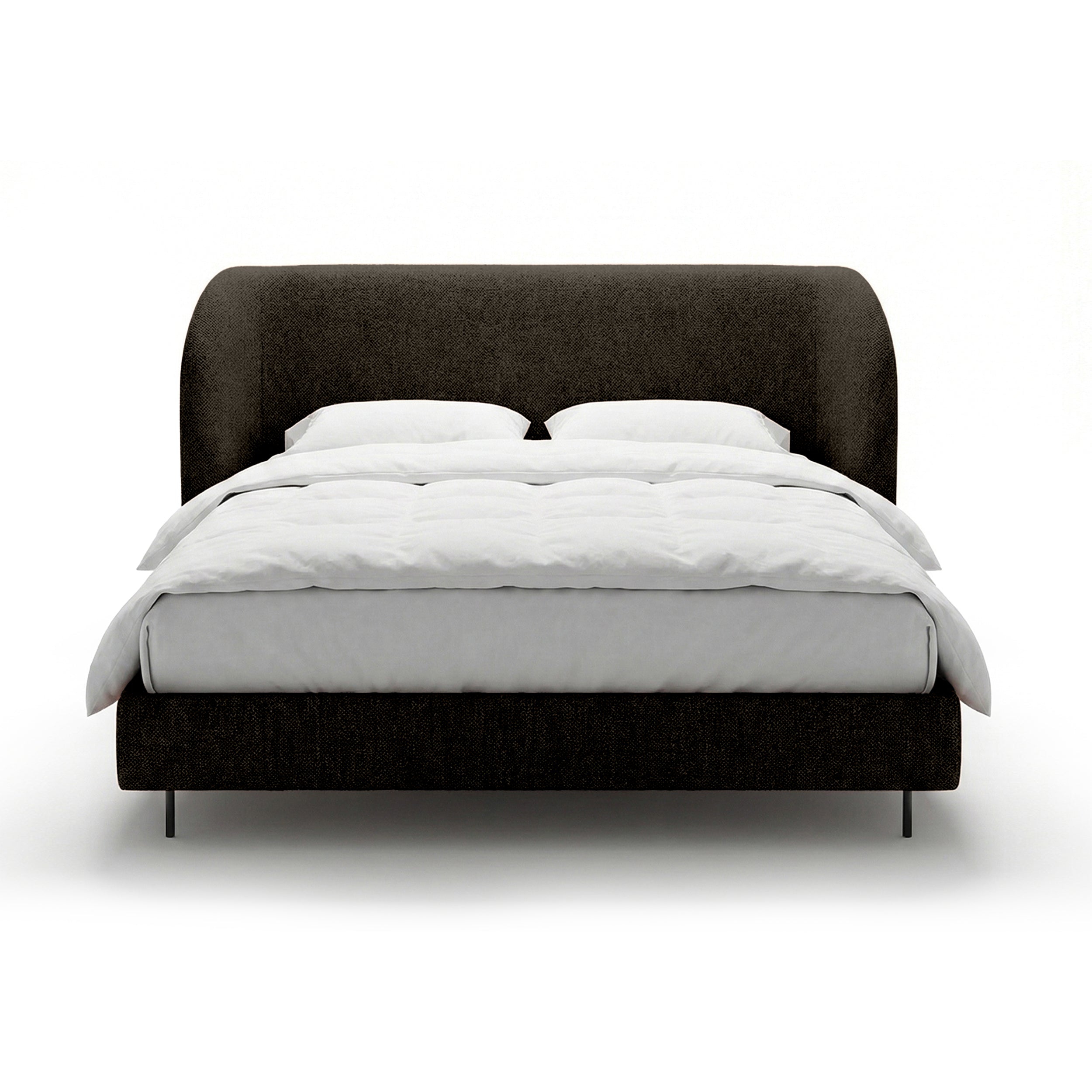 Upholstered bed with a smooth headboard in a minimalist style | Dorida