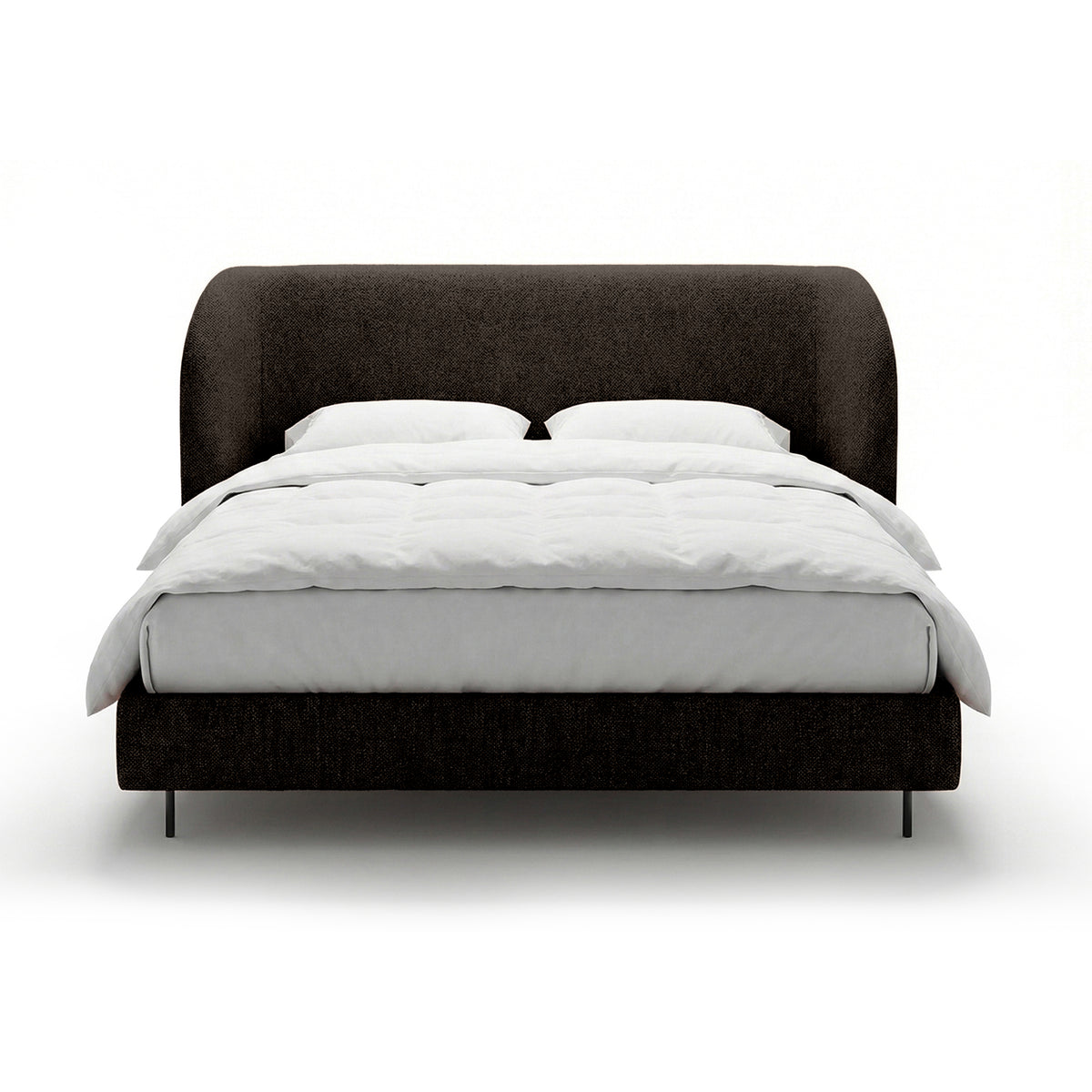 Upholstered bed with a smooth headboard in a minimalist style | Dorida