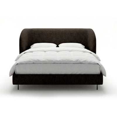 Upholstered bed with a smooth headboard in a minimalist style | Dorida