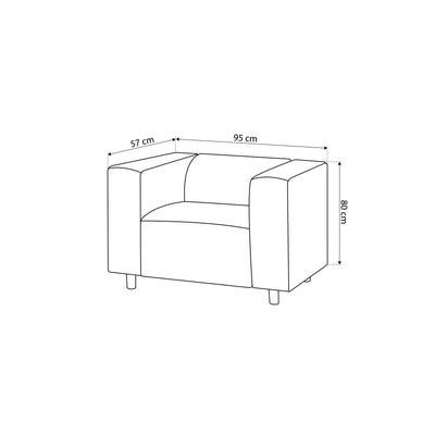 Relaxation armchair 95 cm in Scandinavian style | July