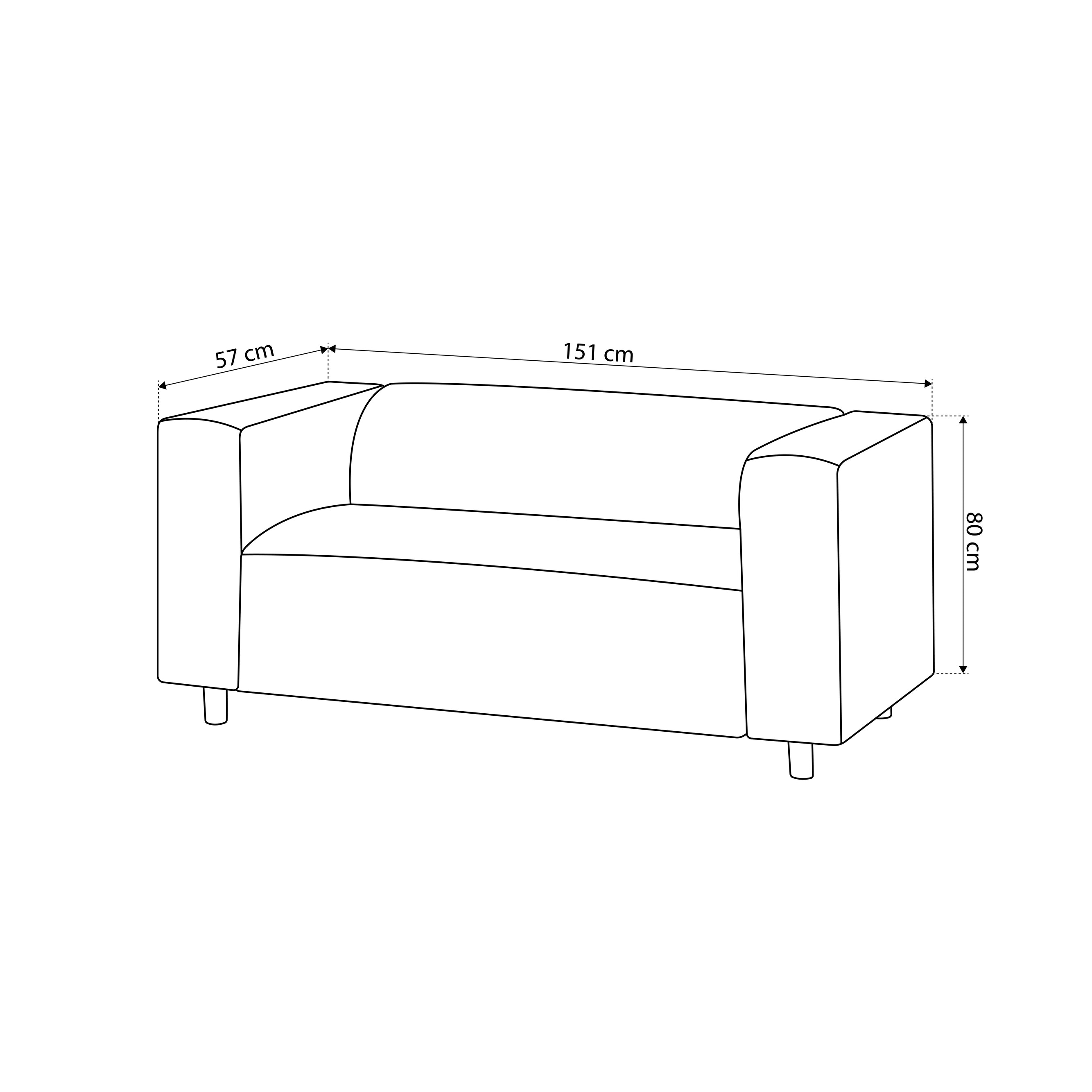 2-seater sofa 151 cm | July