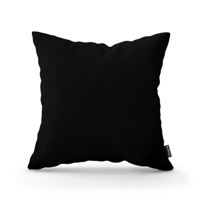 Poduszka dekoracyjna 45×45 cm w stylu minimalistycznym | Gładka Czarna Otchłań (KRONOS 07)