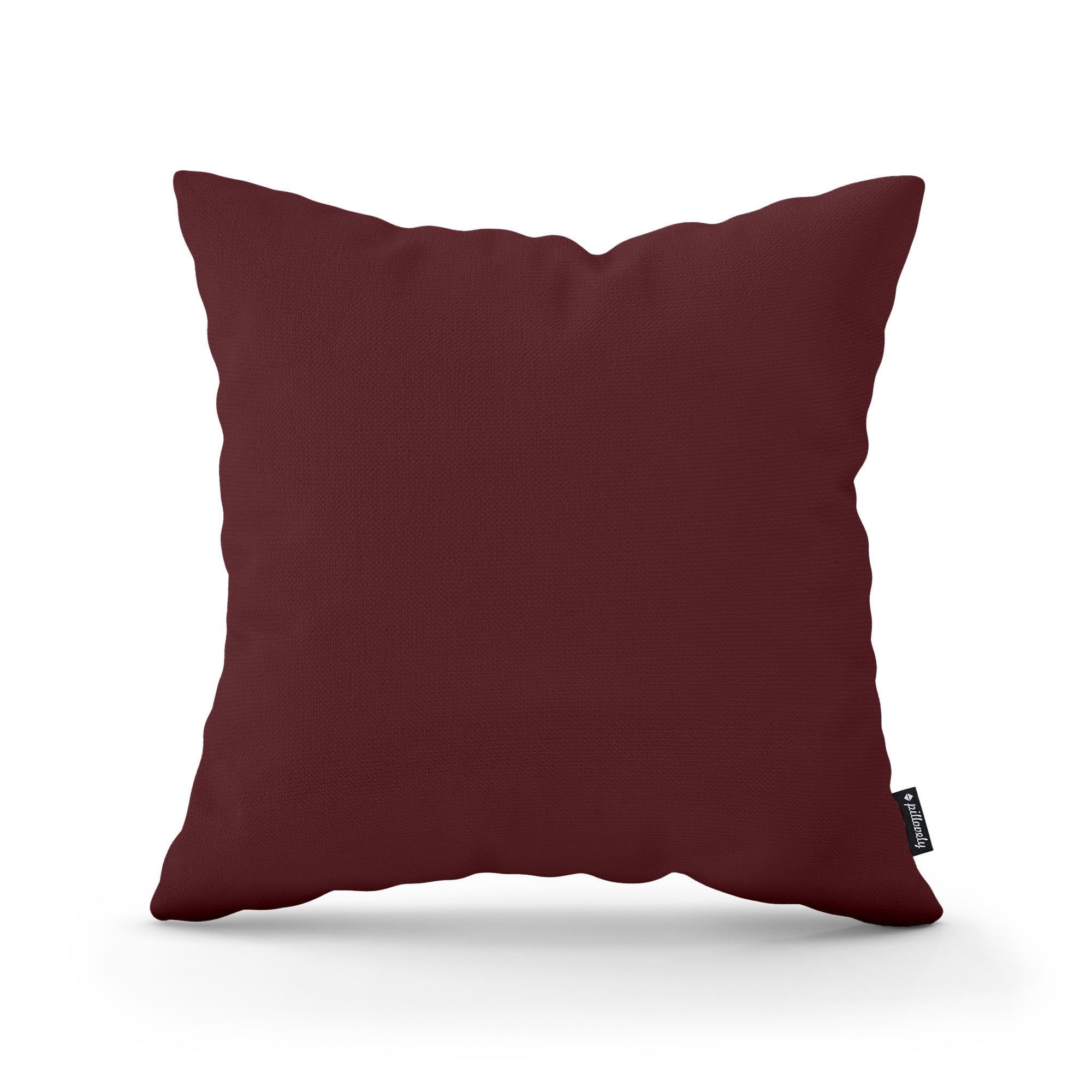 Poduszka dekoracyjna 45×45 cm w stylu minimalistycznym – gładka tkanina 100% PES, ukryty zamek | Gładka Burgundowy Mat (KRONOS 20)