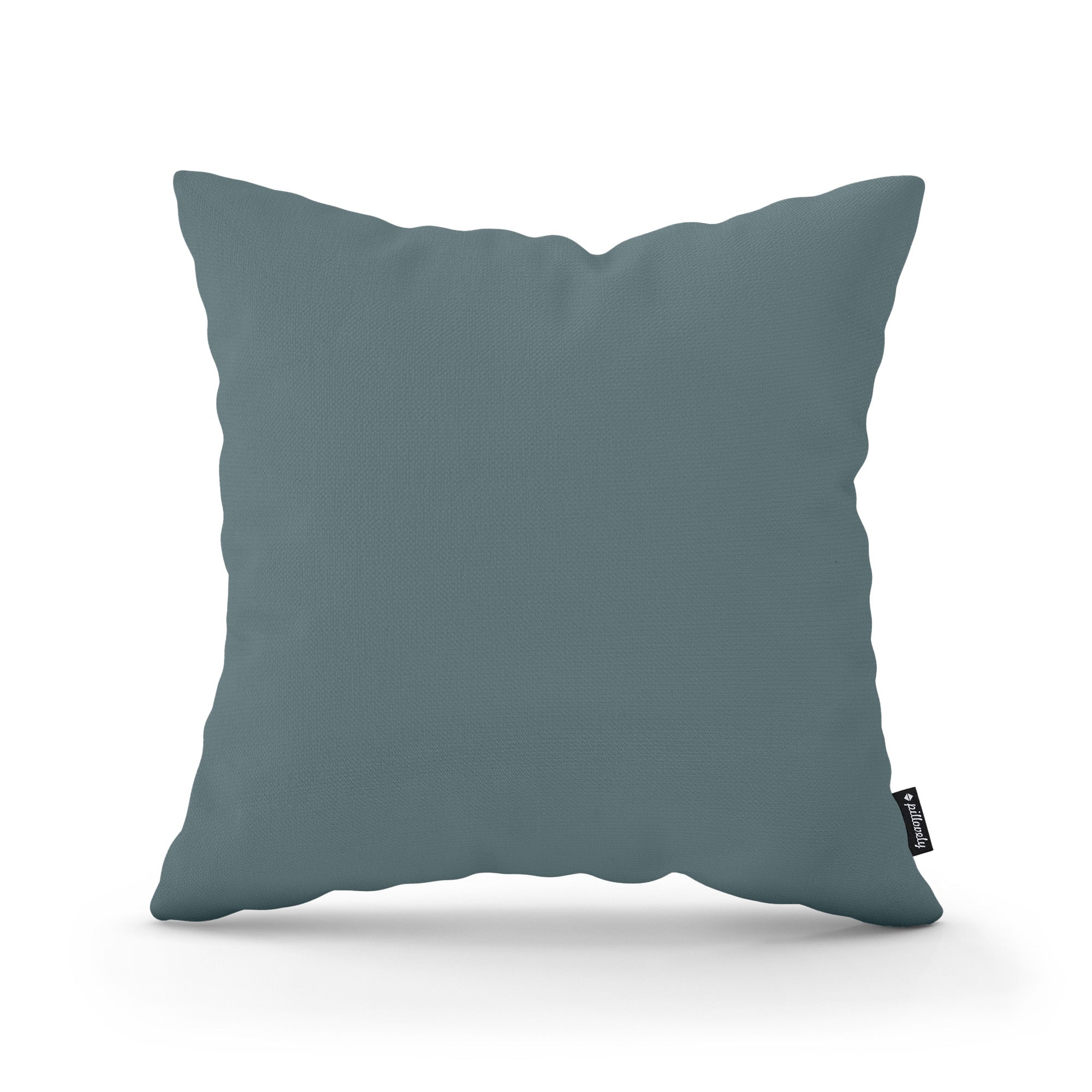Poduszka dekoracyjna 45×45 cm w stylu minimalistycznym – gładka tkanina 100% PES, ukryty zamek | Gładka Stalowy Ocean (KRONOS 25)