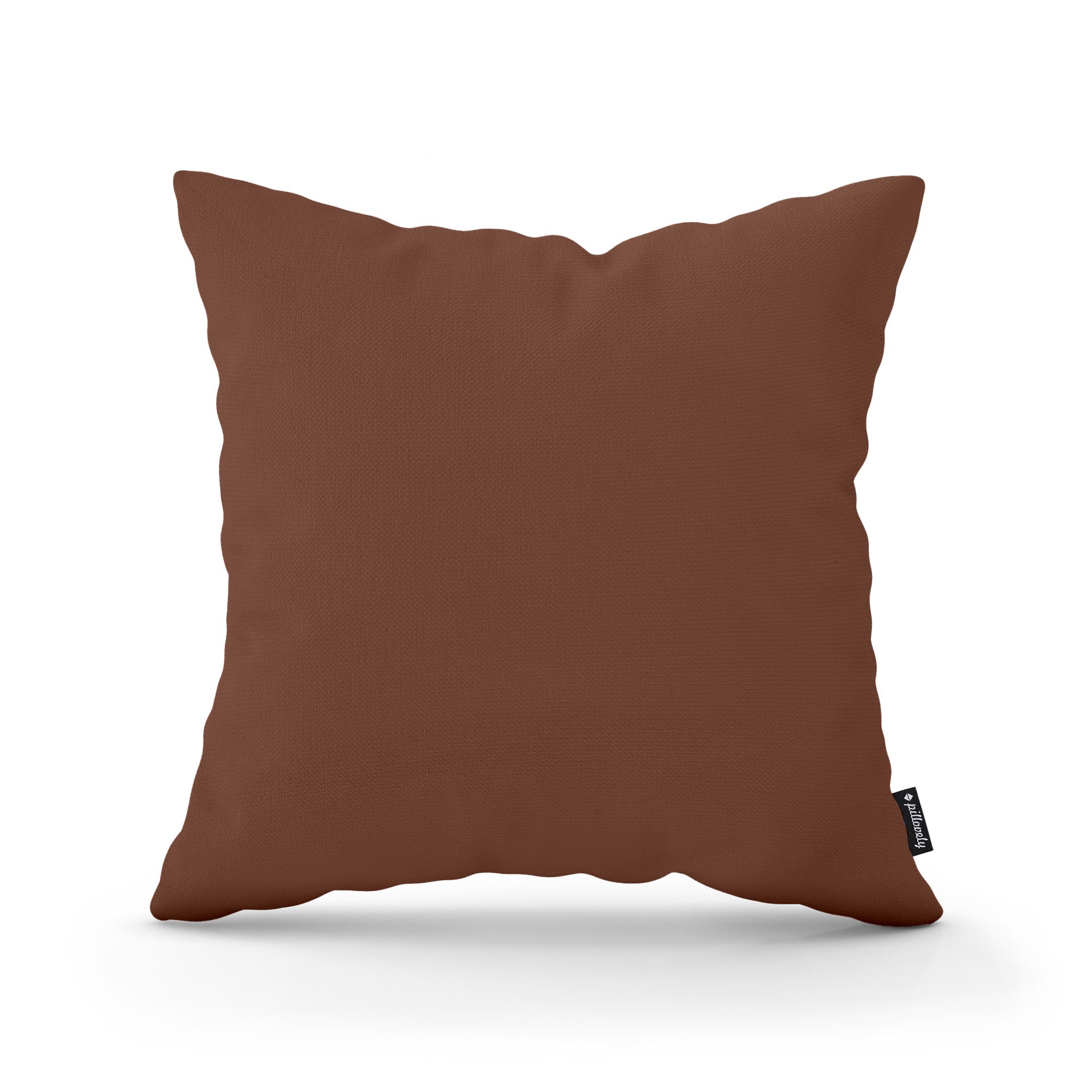 Poduszka dekoracyjna 45×45 cm w stylu minimalistycznym – gładka tkanina 100% PES, ukryty zamek | Gładka Brązowa Sepia (KRONOS 28)