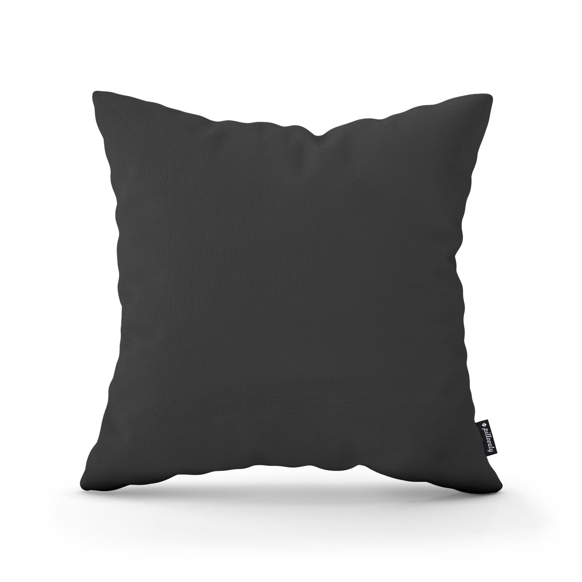 Poduszka dekoracyjna 45×45 cm w stylu minimalistycznym – gładka tkanina 100% PES, ukryty zamek | Gładka Popiel Bazaltowy (KRONOS 34)