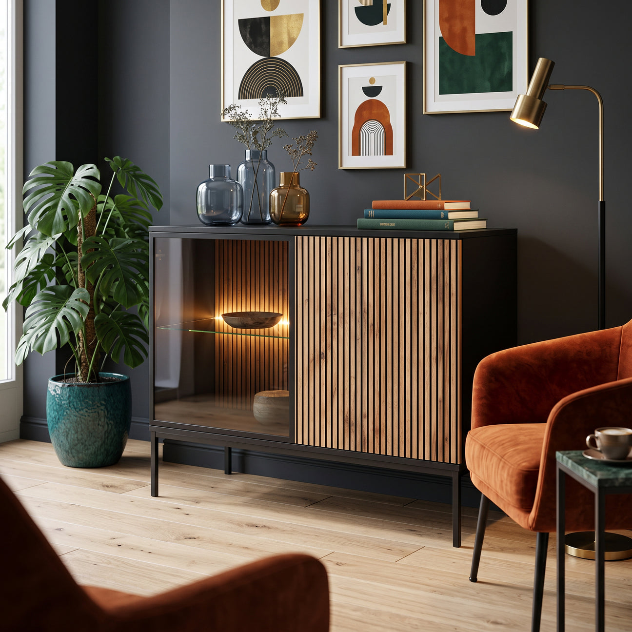 Sideboard with doors 104x83 in loft style | Lampy