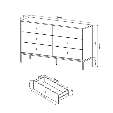 Komoda 154x89 w stylu vintage | Kviat