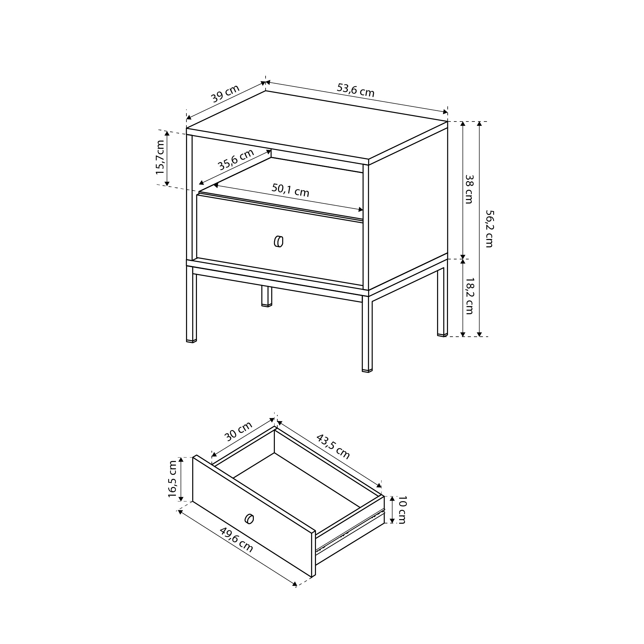 Szafka nocna Kviat 54x57