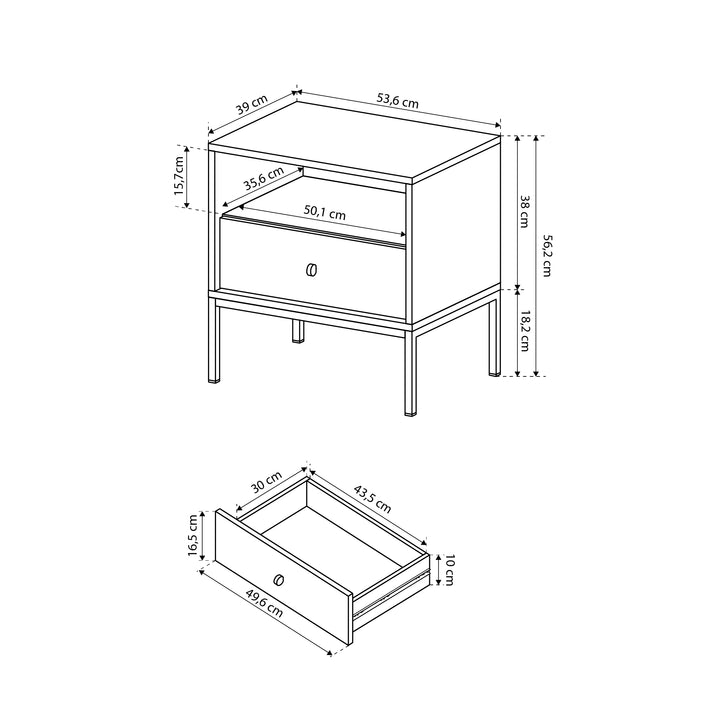 Szafka nocna Kviat 54x57
