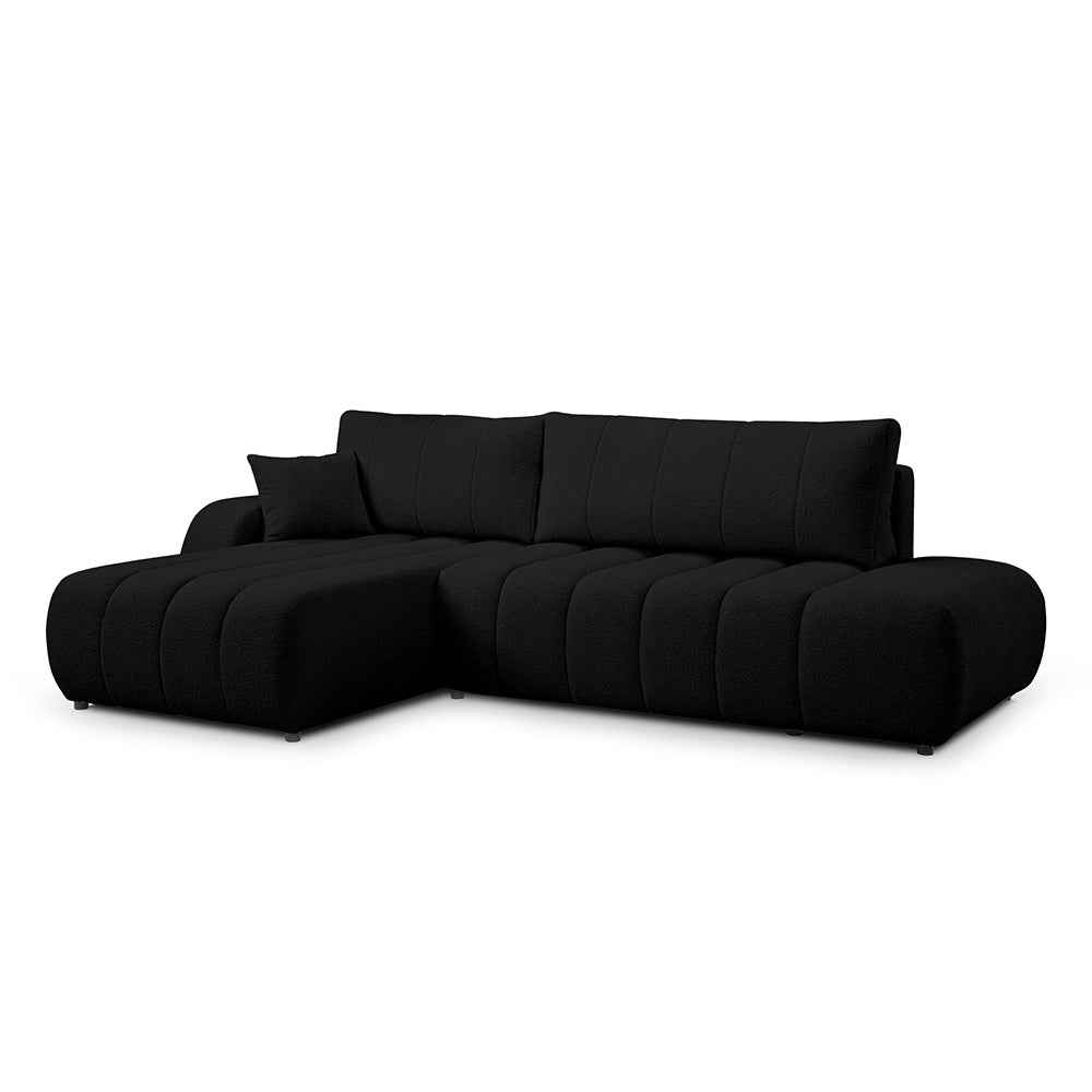 Narożnik z funkcją spania DL 276 cm w stylu nowoczesny | BALOA Lewostronna Onyks (LAMBI 13)