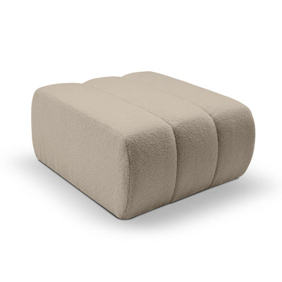 Pufa wypoczynkowa 82x41 cm w stylu organic modern | BALOA Piaskowy Len (LAMBI 05)