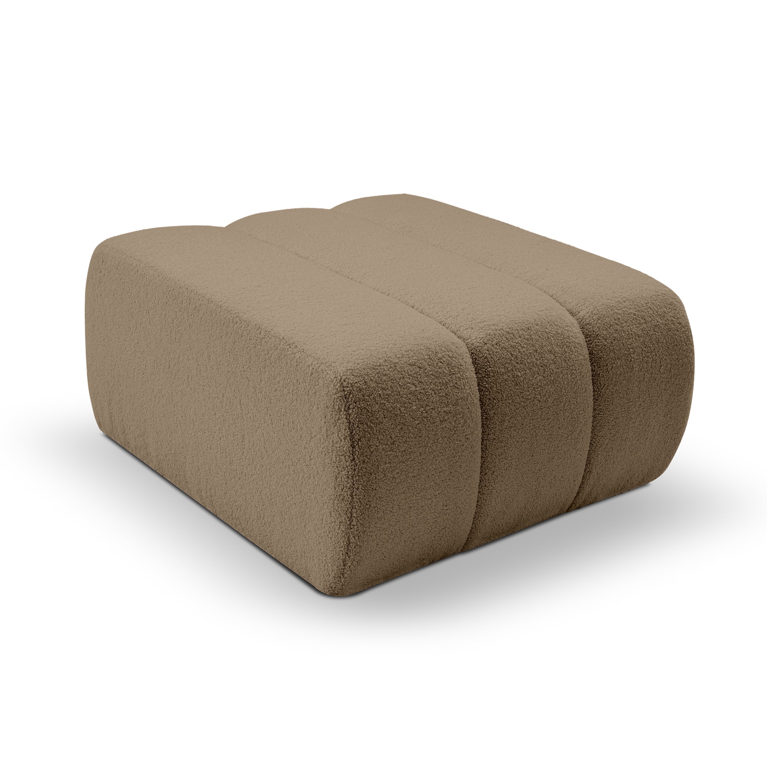 Pufa wypoczynkowa 82x41 cm w stylu organic modern | BALOA Karmelowe Ziarno (LAMBI 10)