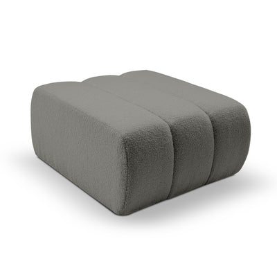 Pufa wypoczynkowa 82x41 cm w stylu organic modern | BALOA Perłowa Szarość (LAMBI 12)