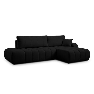 Narożnik z funkcją spania DL 276 cm w stylu nowoczesny | BALOA Prawostronna Onyks (LAMBI 13)