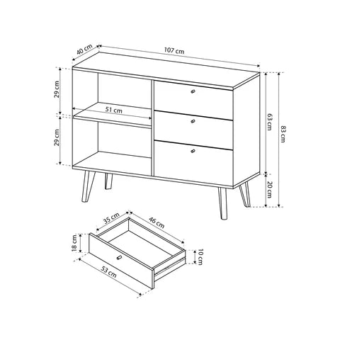 Komoda 107x83 w stylu skandynawskim | Lato