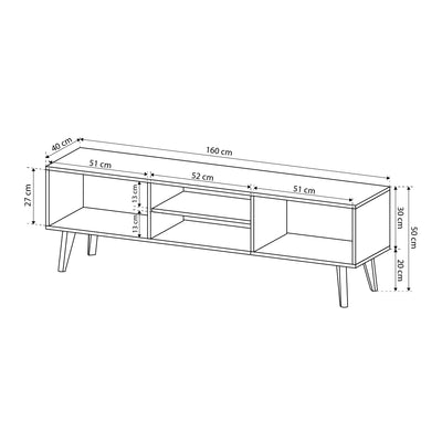 Szafka RTV 160x50 w stylu skandynawskim | Lato