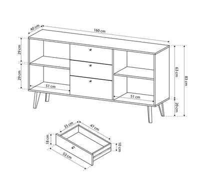 Komoda 160x83 w stylu skandynawskim | Lato