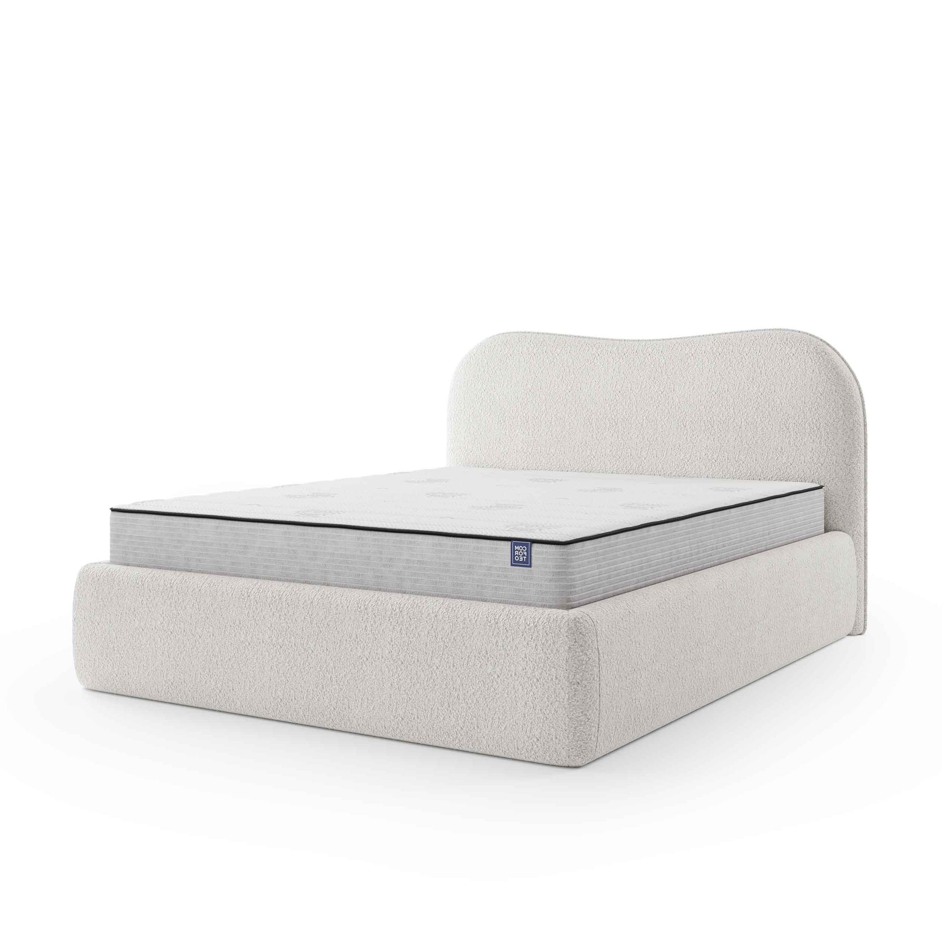 Łóżko Tapicerowane Leo 140 200 Kremowa Porcelana