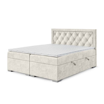 Diamond-tufted continental bed with two storage compartments in a glamour style | Santia