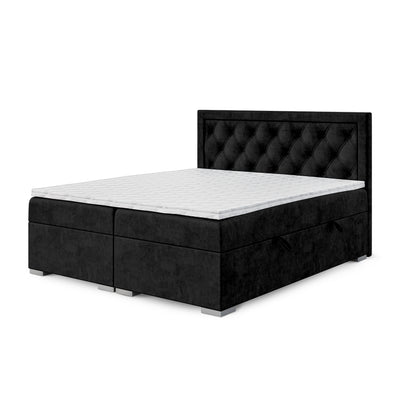 Diamond-tufted continental bed with two storage compartments in a glamour style | Santia