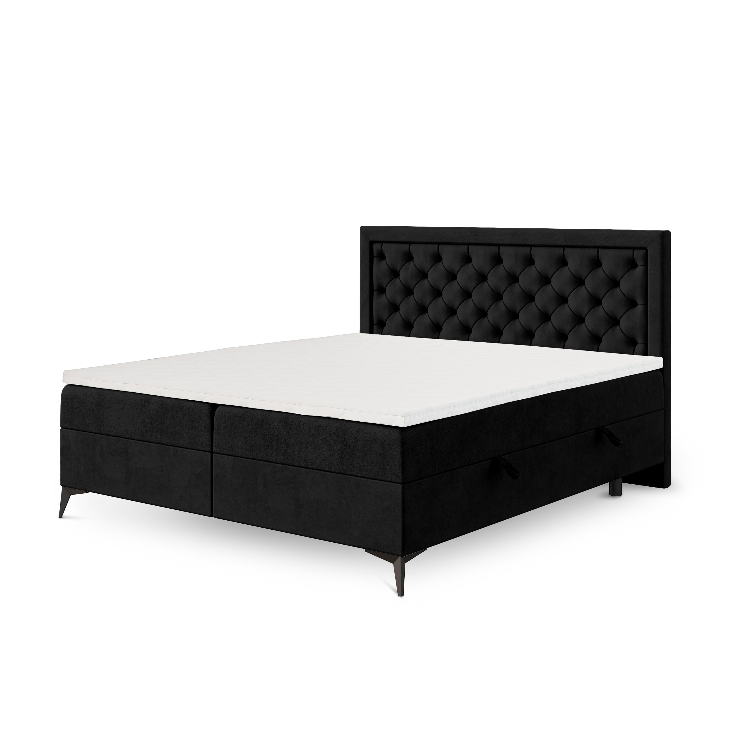 Quilted continental bed with two storage compartments in a glamour style | Rosselia