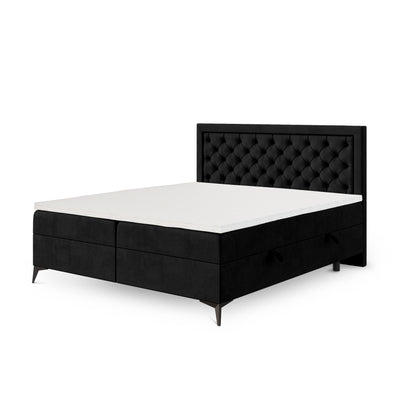 Quilted continental bed with two storage compartments in a glamour style | Rosselia