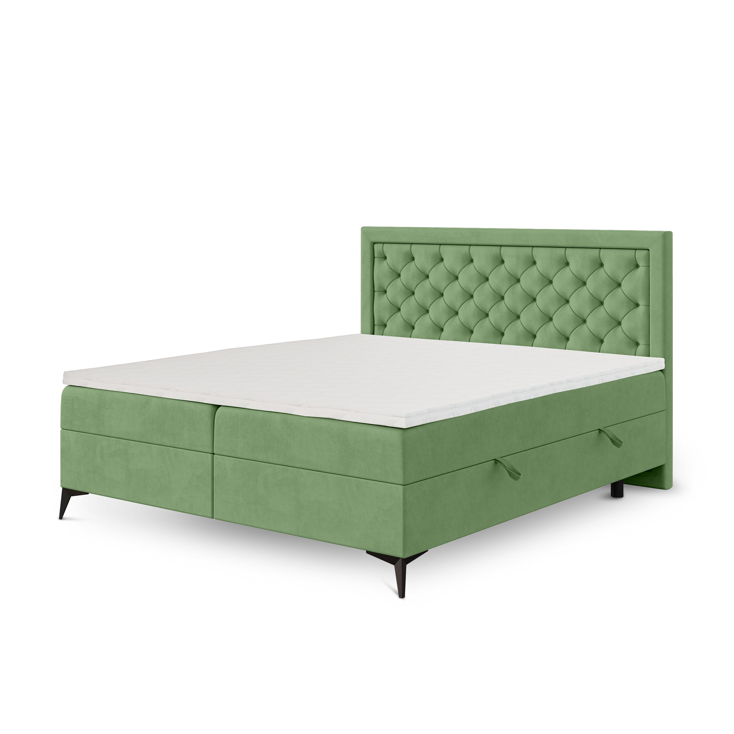 Quilted continental bed with two storage compartments in a glamour style | Rosselia