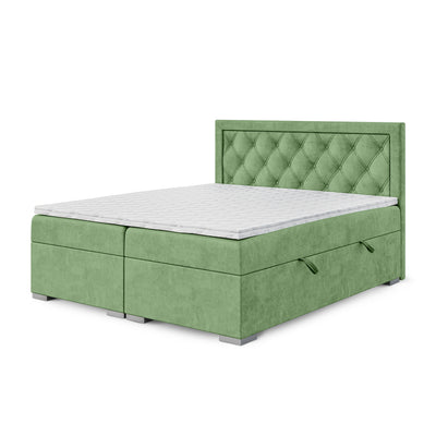 Diamond-tufted continental bed with two storage compartments in a glamour style | Santia