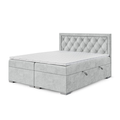 Diamond-tufted continental bed with two storage compartments in a glamour style | Santia