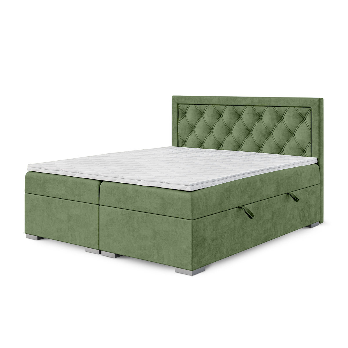 Diamond-tufted continental bed with two storage compartments in a glamour style | Santia