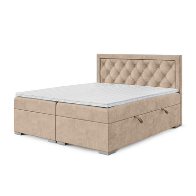 Diamond-tufted continental bed with two storage compartments in a glamour style | Santia