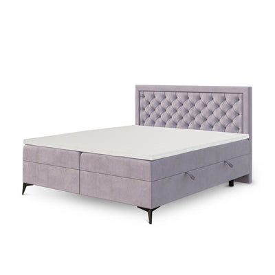 Quilted continental bed with two storage compartments in a glamour style | Rosselia