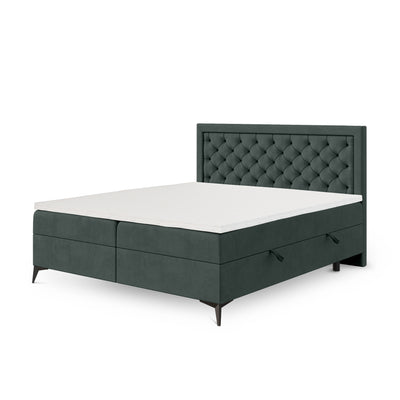 Quilted continental bed with two storage compartments in a glamour style | Rosselia