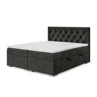 Diamond-tufted continental bed with two storage compartments in a glamour style | Santia