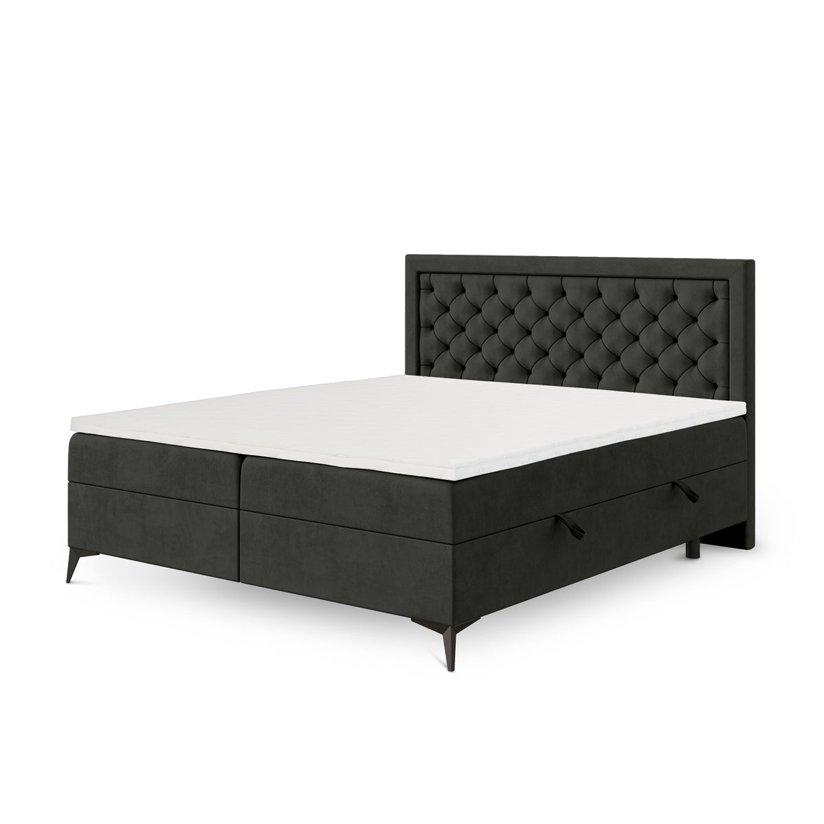 Quilted continental bed with two storage compartments in a glamour style | Rosselia