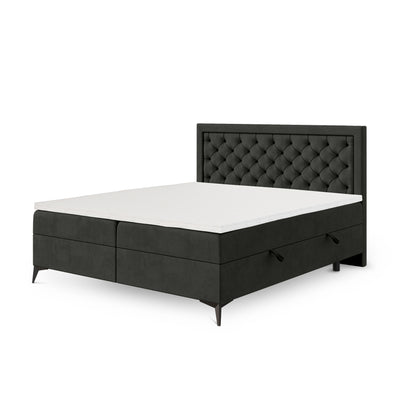 Quilted continental bed with two storage compartments in a glamour style | Rosselia
