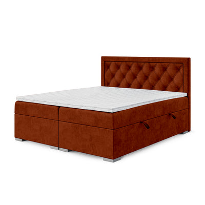 Diamond-tufted continental bed with two storage compartments in a glamour style | Santia