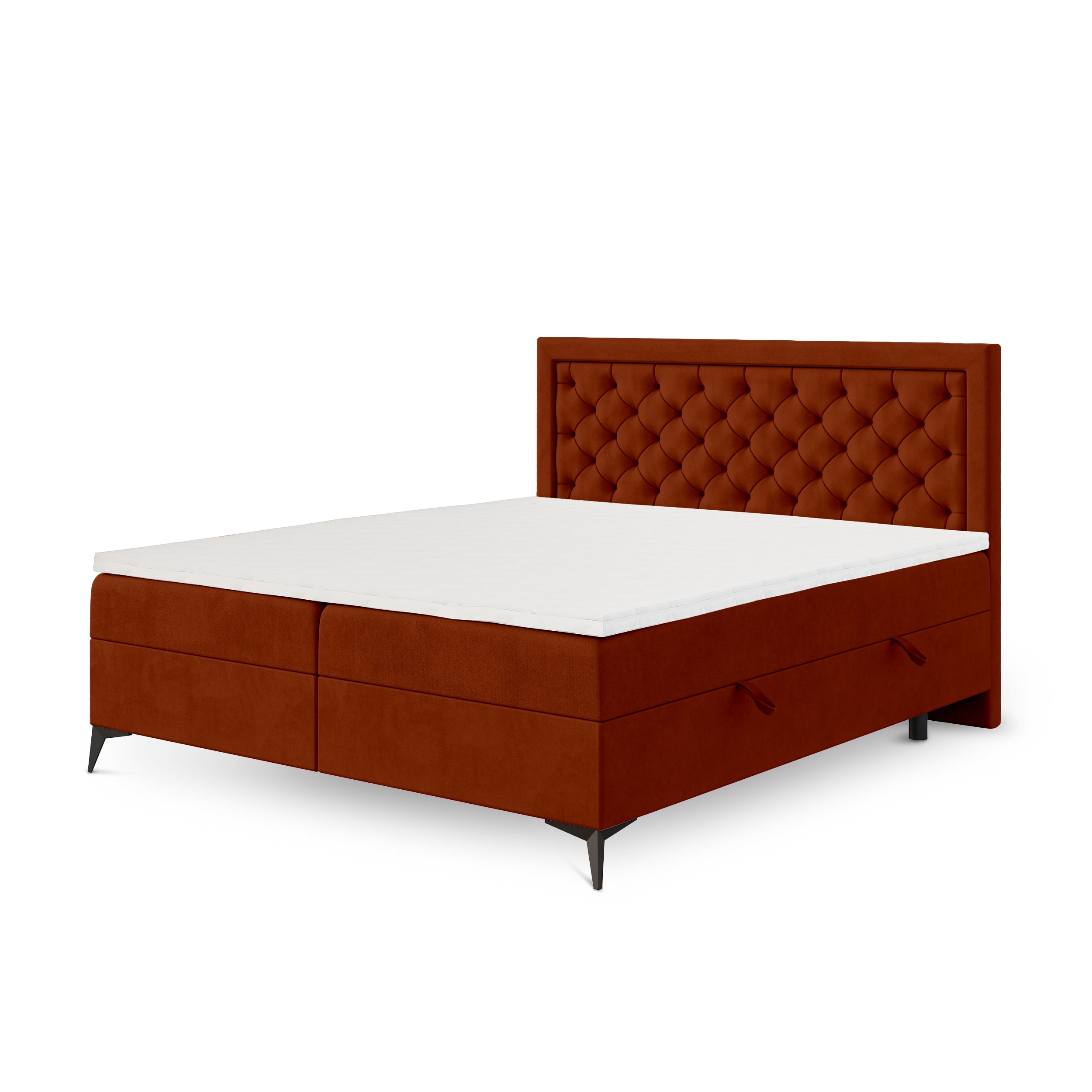 Quilted continental bed with two storage compartments in a glamour style | Rosselia