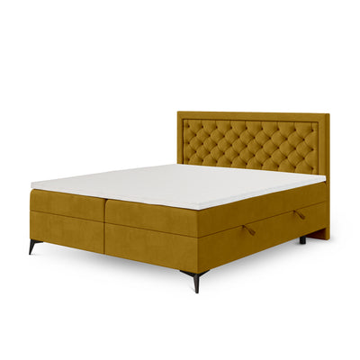 Quilted continental bed with two storage compartments in a glamour style | Rosselia