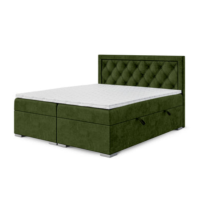 Diamond-tufted continental bed with two storage compartments in a glamour style | Santia