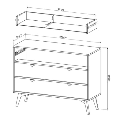 Sideboard with drawers 106x80 in Japandi style | Mandala