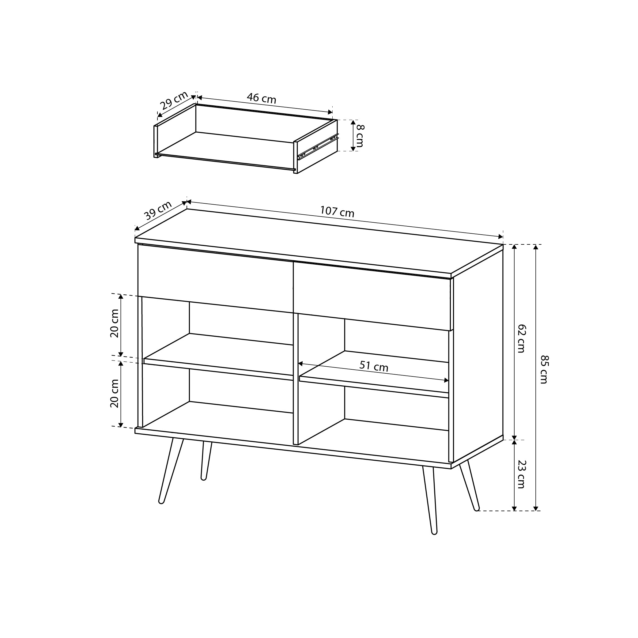 Sideboard 107x85 in glamour style | Meva