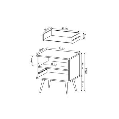 Szafka nocna 54x59 cm w stylu modern classic | Meva