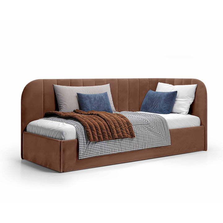 Łóżko Narożne Mily Lewo Cynamonowe Drewno