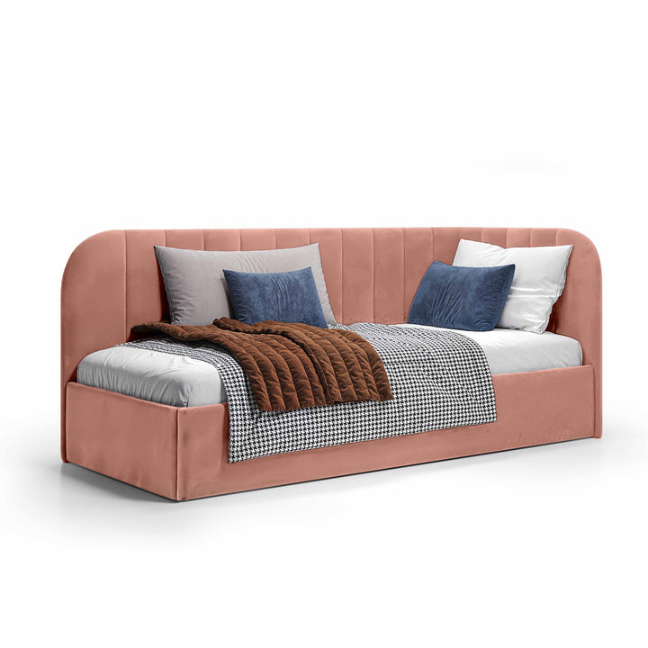 Łóżko Narożne Mily Lewo Różany Puder